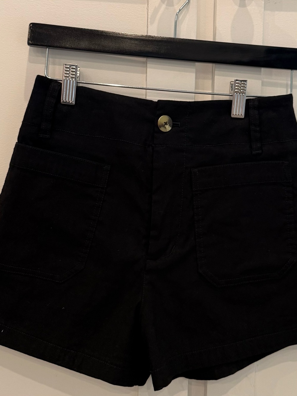 Anthropologie Colette Black Linen Blend High-Waist Shorts by Maeve - NWT - Picture 4 of 11